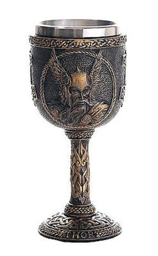 Norse Mythology Thor God of Thunder Wine Goblet Chalice Cup 7oz