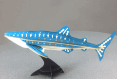 Japanese Art of Paper Craft Ocean Blue Whale Shark Assembled Educational Premium 3D Puzzle Paper Model Kit Challenge Gift Made in Japan