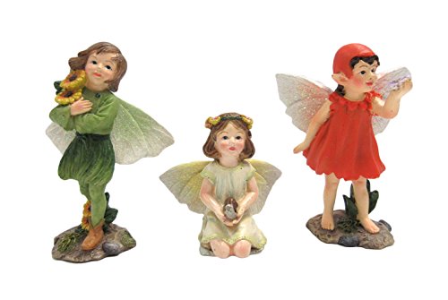 Mini Fairy Garden Fairies Set of 3 Decorative Mini Garden of Enchantment Figurine 3 Inch Starter Kit