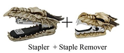 Novelty Guardian Skull Dragon Stapler and Stapler Remover Office Desktop Stationery Set