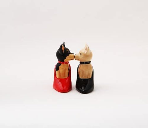 Cute Attractive Chihuahuas in High Heels Magnetic Salt and Pepper Shaker Set