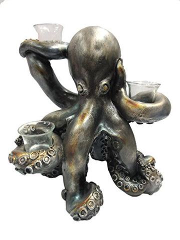 Rustic Silver Octopus Tentacles Tea Light Holder Candelabras Tabletop