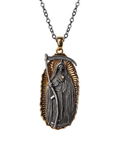 Santa Muerte Necklace Mexican Folklore Saint of Holy Death Necklace Lead Free Alloy