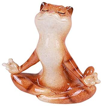 Pacific Giftware Exclusive Lovely Cat Mediating Yoga Pose Pet Resin Figurine Home Decor Statue
