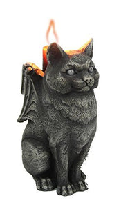 Cat Stone Gargoyle Candle Holder Collectible Figurine 5 Inches Tall