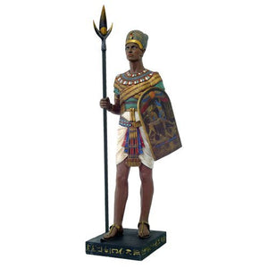 Large 38 Inch Egyptian Pharaoh Statue in 15th Century BC Armor Collectible Statue