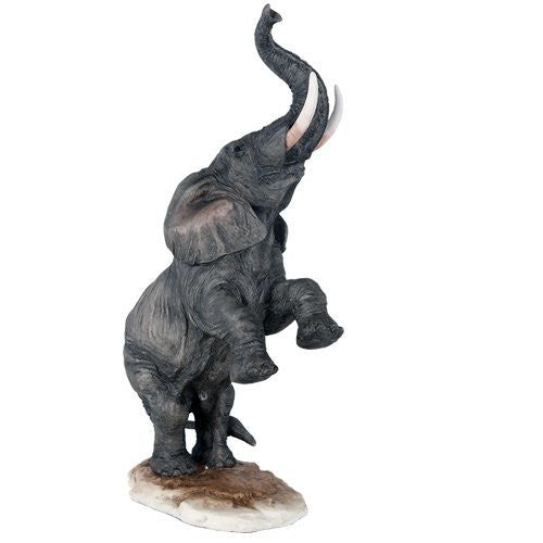 African Elephant Trumpeting Endangered Wildlife Collectible Figurine Statue Decor Gift