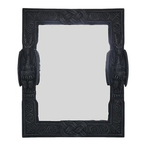 Azteca Dragon Wall Mounted Mirror In Faux Stone Finish Made of Polyresin