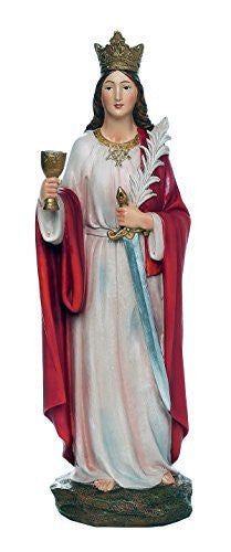 Saint Barbara Great Martyr Barbara Catholic Religous Figurine Sculpture 12 Inch