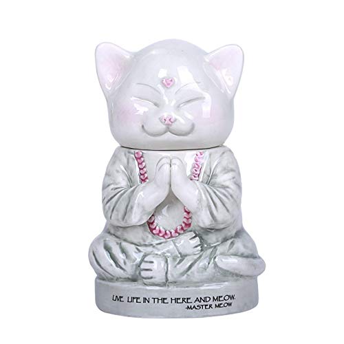 Master Meow Meditation Cat Ceramic Cotton Box Container