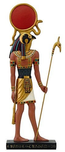 Ancient Egyptian Hieroglyph Inspired Sun God Ra Collectible Figurine 10" Tall