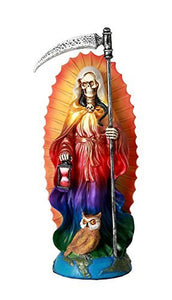 Santa Muerte Saint of Holy Death Statue Rainbow Tunic Seven Powers Santisima Muerte