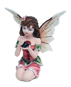 Fairy Garden Flower Fairy with Ladybug Decorative Mini Garden of Enchantment Figurine 3 Inch