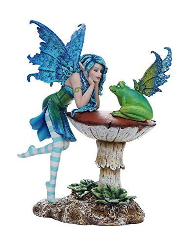 Enchanting Frog Gossip Fairy Collectible Decorative Statue 6.5H Amy Brown