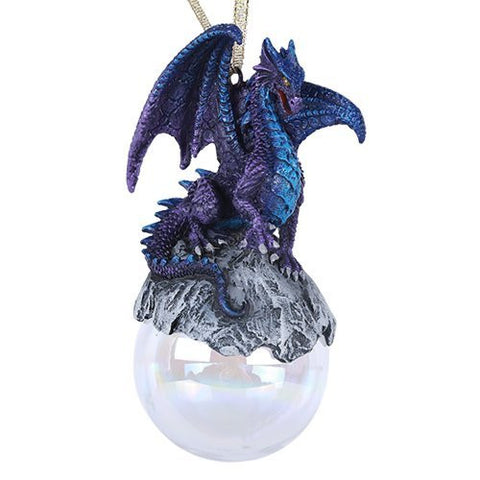 Talisman Purple Blue Dragon Glass Ball Ornament by Ruth Thompson Tree Decoration Gift Decor