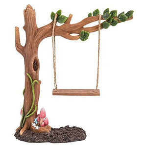 Miniature Fairy Garden of Enchantment Fairy Tree Swing Display 7 Inches