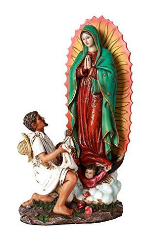 10 Inch Statue Our Lady Of Guadalupe San St Juan Diego Saint Estatua Virgen Miracle Religious Collectible Figurine