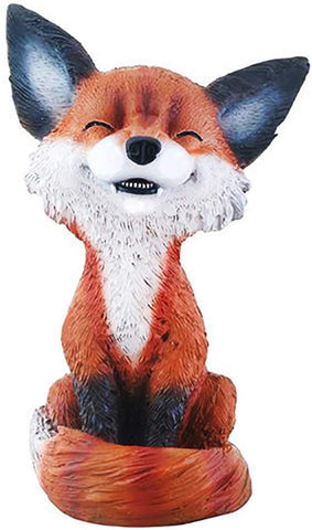 YTC Brown and Black Smiling Fox TeeHee Themed Decorative Figurine Statue
