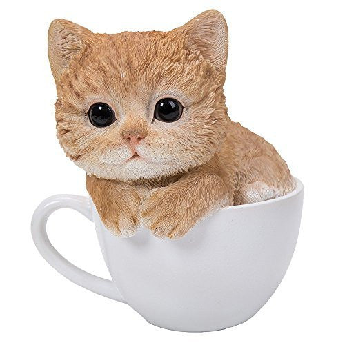 Adorable Teacup Pet Pals Cat Kittens Collectible Figurine 5.75 Inches
