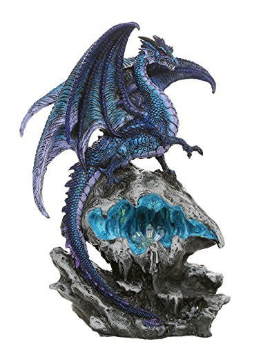 Checkmate Dragon with LED Light Frozen Blue Crystal Mountain 12.5H