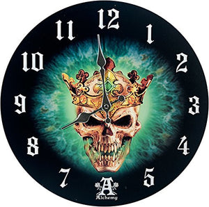 Prince of Oblivion Wall Clock By Alchemy Gothic Round Plate 13.5"D