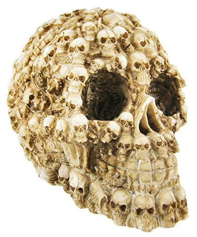 Human Skull Decorated with Skeletons and Skulls