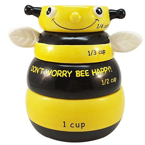 Adorable Stackable Bumble Bee Measuring Cup Set of 4 Creative Kitchen Decor