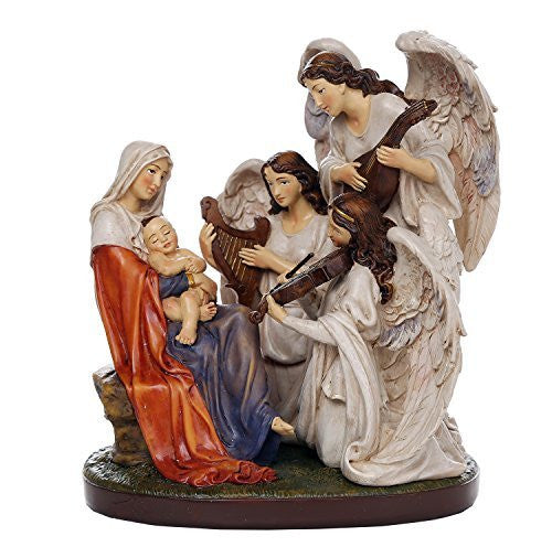 The Blessed Virgin Mary and the Song of the Angels Figurine Collectible Religious Sculpture