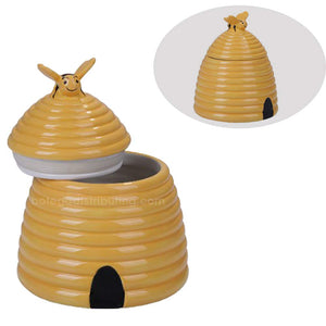 Beehive Honey Bee Cookie Ceramic Cookie Jar Kitchen Decor Nest