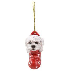 Bichon Frise In Holiday Sock Decorative Holiday Festive Christmas Hanging Ornament