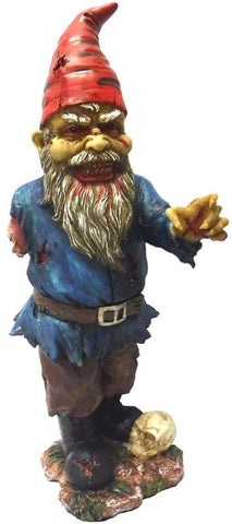 PTC 11.75 Inch Scary Zombie Garden Gnome with One Arm and Skull Statue