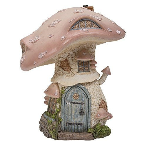 Miniature Fairy Garden of Enchantment Mushroom Fairy Toadstool Cottage Figurine Display 7.5 Inches