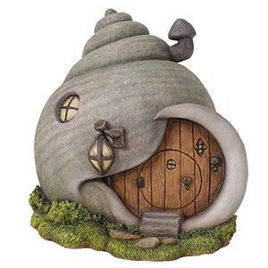 Miniature Fairy Garden of Enchantment Gastropod Snail Shell Fairy Cottage Figurine Display 6 Inches