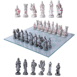 Crusader vs Ottomans Chess Set With Glass Board