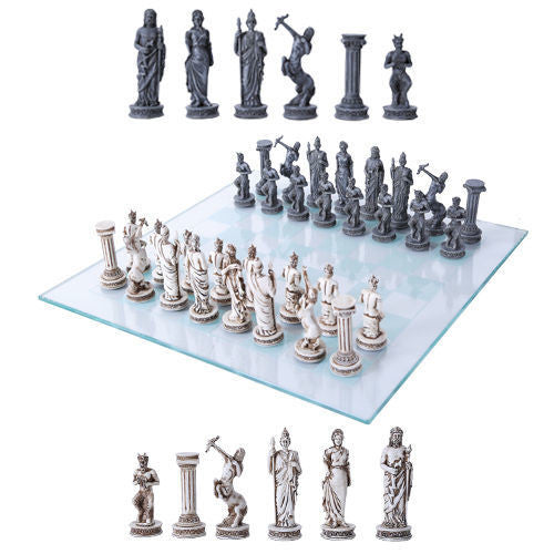 Greek Mythology Chess Set Pawns Glass Chess Board Roman