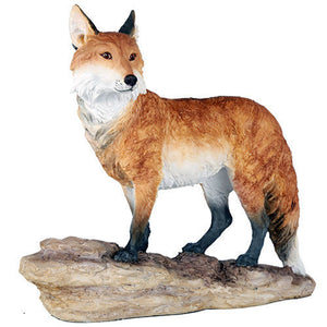 Red Fox Countryside Standing Animal Figurine Wildlife Sculpture Garden