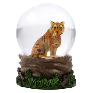 Tiger With Cub Glitter Water Globe Collectible Water Ball