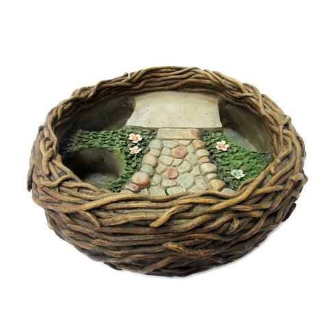 Mini Fairy Garden Bird Nest Planter Pot Miniature Fairyland Garden