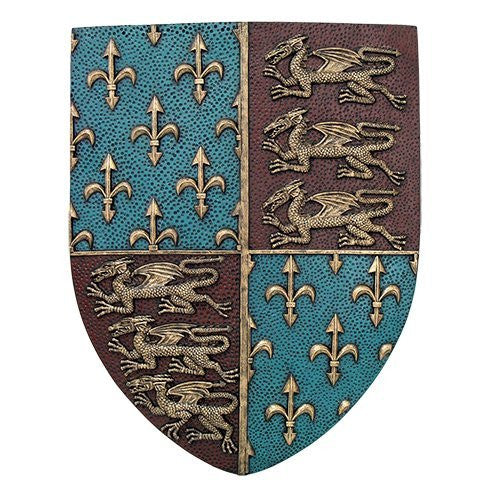 Medieval Times Royal Coat of Arms Shield Wall Sculpture Decor
