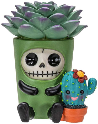 Furrybones Summit Collection Echy Figurine Decorative Signature Skeleton in Succulent Cactus Plant Costume 3 Inch Tall Collectible Statue