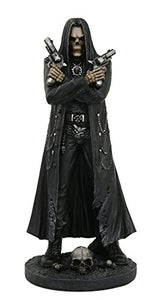 Grim Reaper Assassin With Guns Revolvers Skeleton Death Fantasy Horror Collectible Figurine 10 Inch Tall