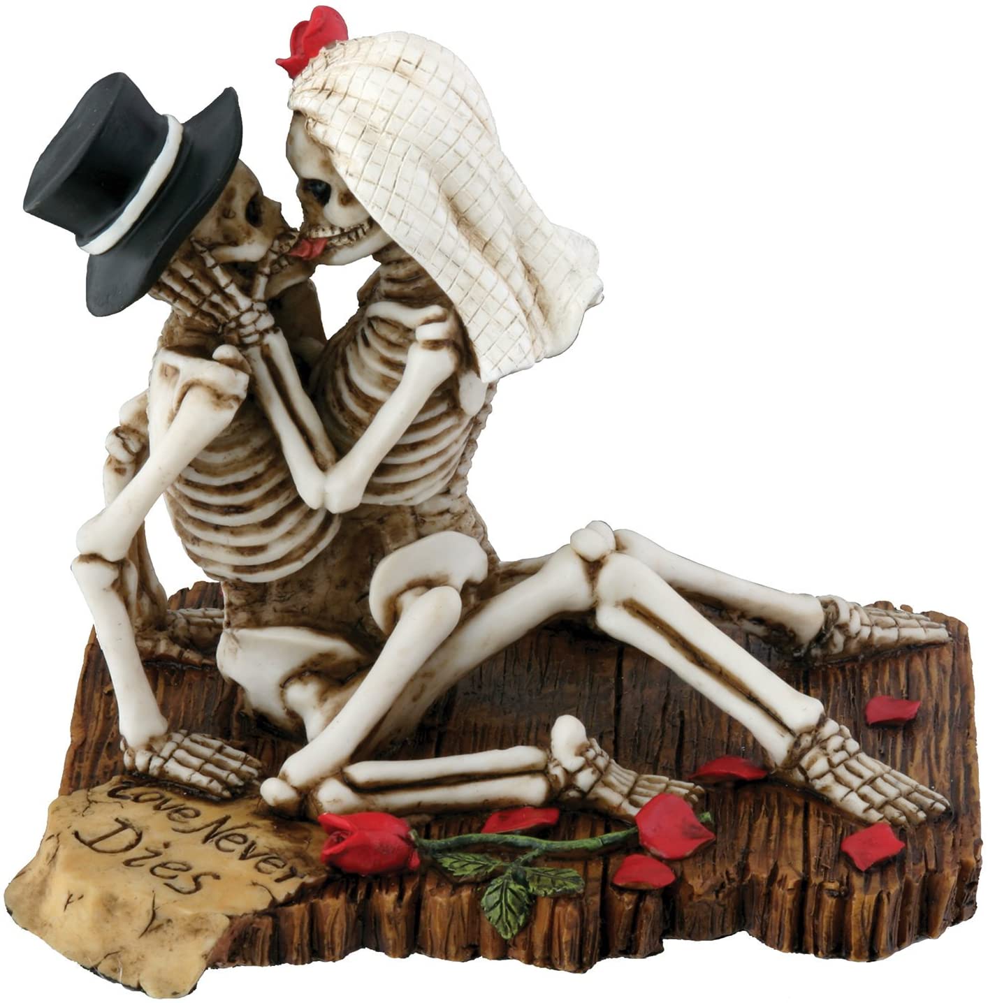 SUMMIT COLLECTION Love Never Dies Passionate Wedding Skeleton Couple Figurine, Resin Desk and Shelf Decoration