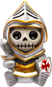 Furrybones Summit Collection Knight in Shining Armor Figurine Skeleton in Medieval Knight Sword and Shield 3 Inch Tall Collectible