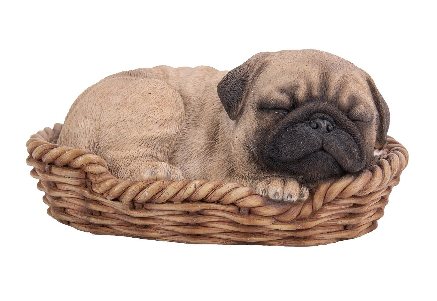 Pug Puppy in Wicker Basket Pet Pals Collectible Dog Figurine