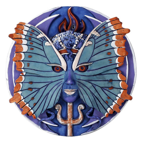 Psyche Spirit Goddess of Growth & Transformation Round Wall Plaque by Oberon Zell