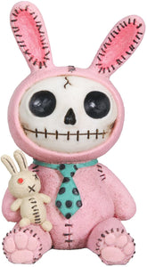 SUMMIT COLLECTION Furrybones Pink Bun Bun Signature Skeleton in Bunny Costume with Bunny Doll