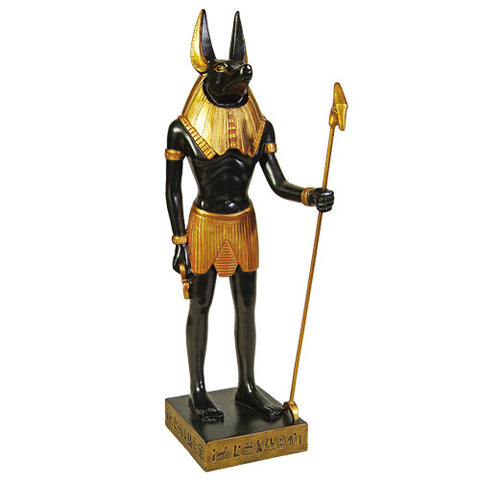 PTC 11.88 Inch Gold and Black Color Egyptian Anubis Dog Standing Figurine