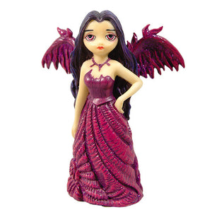 PTC Fairy Girl Violet Angel in Long Dress with Wings Figurine Statue