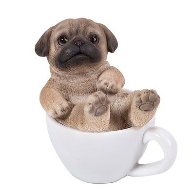 Pug Puppy Adorable Mini Teacup Pet Pals Puppy Collectible Figurine 3.25 Inches