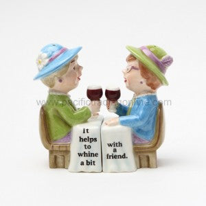 Pacificgift-Whining Ladies With Wine Salt And Pepper Shakers
